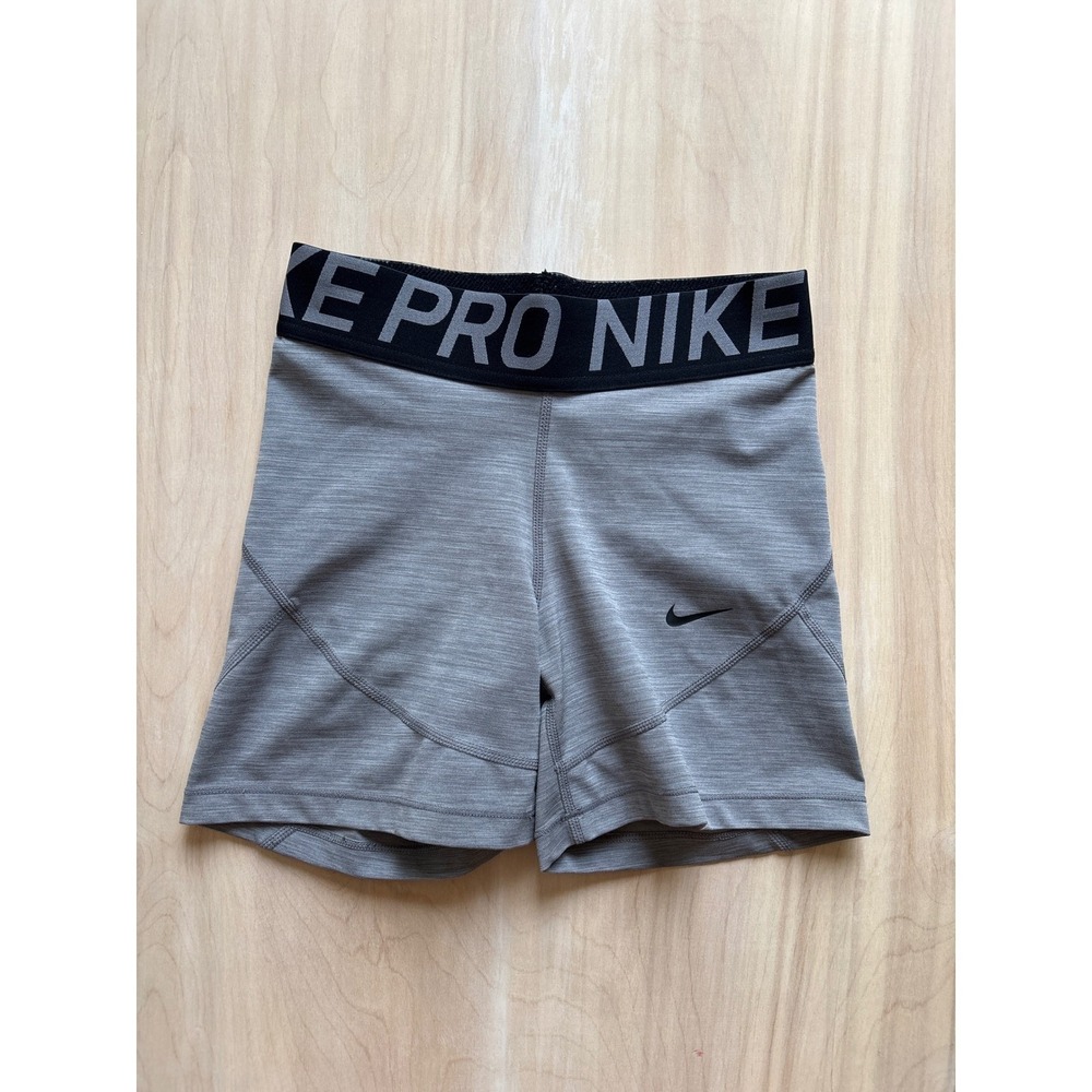 Nike Womens Pro Dri-FIT 3 Inch Shorts Small Gray Athletic Compression Gym wear